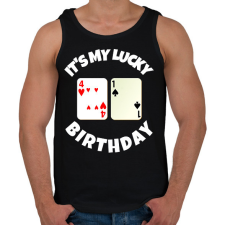 PRINTFASHION 41 POKER SZÜLINAP - Férfi atléta - Fekete atléta, trikó