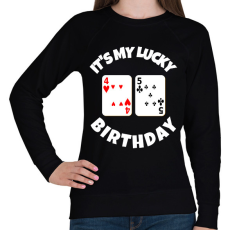 PRINTFASHION 45 POKER SZÜLINAP - Női pulóver - Fekete