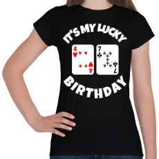 PRINTFASHION 47 POKER SZÜLINAP - Női póló - Fekete