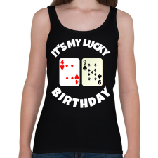 PRINTFASHION 49 POKER SZÜLINAP - Női atléta - Fekete női trikó