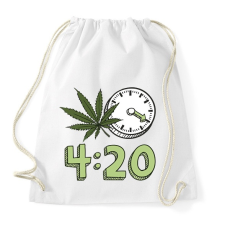PRINTFASHION 4:20 Cannabis for men - Sportzsák, Tornazsák - Fehér tornazsák