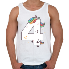 PRINTFASHION 4 éves unikornis - Férfi atléta - Fehér