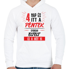 PRINTFASHION 4 nap és itt a péntek - fekete - Férfi kapucnis pulóver - Fehér férfi pulóver, kardigán