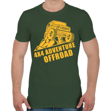 PRINTFASHION 4x4 offroad - Férfi póló - Katonazöld férfi póló