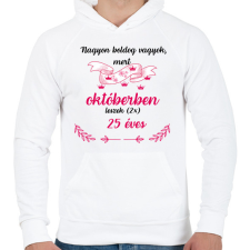 PRINTFASHION 50. (225) szülinap okt - Férfi kapucnis pulóver - Fehér férfi pulóver, kardigán