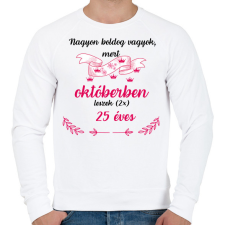 PRINTFASHION 50. (225) szülinap okt - Férfi pulóver - Fehér férfi pulóver, kardigán