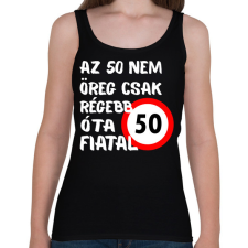 PRINTFASHION 50 éves Fehér. - Női atléta - Fekete női trikó