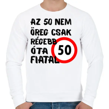 PRINTFASHION 50 éves Fekete. - Férfi pulóver - Fehér férfi pulóver, kardigán