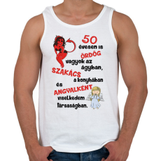 PRINTFASHION 50 évesen is ördög - Férfi atléta - Fehér