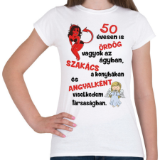 PRINTFASHION 50 évesen is ördög - Női póló - Fehér női póló