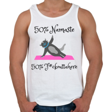 PRINTFASHION 50% NAMASTE 50% F#CK OUTTA HERE - Férfi atléta - Fehér