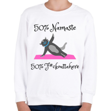 PRINTFASHION 50% NAMASTE 50% F#CK OUTTA HERE - Gyerek pulóver - Fehér gyerek pulóver, kardigán