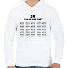 PRINTFASHION 50 shades of grey - Férfi kapucnis pulóver - Fehér