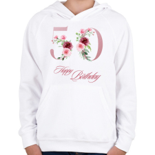 PRINTFASHION 50 szülinap betűs - Gyerek kapucnis pulóver - Fehér gyerek pulóver, kardigán