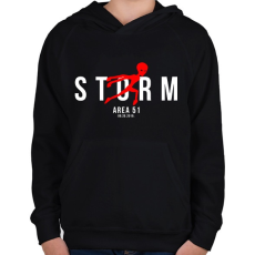 PRINTFASHION 51-es körzet - Gyerek kapucnis pulóver - Fekete