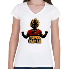 PRINTFASHION 52068 - Női V-nyakú póló - Fehér