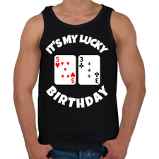 PRINTFASHION 53 POKER SZÜLINAP - Férfi atléta - Fekete atléta, trikó