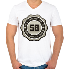 PRINTFASHION 58 - Férfi V-nyakú póló - Fehér férfi póló