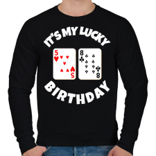 PRINTFASHION 58 POKER SZÜLINAP - Férfi pulóver - Fekete férfi pulóver, kardigán