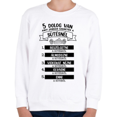 PRINTFASHION 5 dolog van amit jobban szeretek a sütésnél - Gyerek pulóver - Fehér