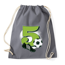 PRINTFASHION 5 éves focista - Sportzsák, Tornazsák - Grafitszürke tornazsák