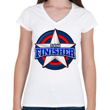 PRINTFASHION 5 KM FINISHER 2 - Női V-nyakú póló - Fehér női póló