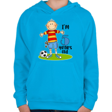 PRINTFASHION "5 years old" for boy - Gyerek kapucnis pulóver - Azúrkék gyerek pulóver, kardigán