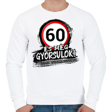 PRINTFASHION 60 és még gyorsulok - Férfi pulóver - Fehér férfi pulóver, kardigán