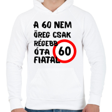 PRINTFASHION 60 éves Fekete. - Férfi kapucnis pulóver - Fehér férfi pulóver, kardigán
