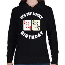 PRINTFASHION 60 POKER SZÜLINAP - Női kapucnis pulóver - Fekete női pulóver, kardigán