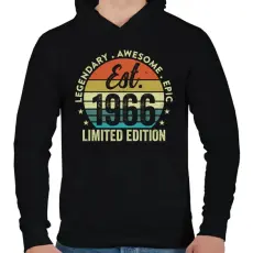 PRINTFASHION 60. szülinap 1986est 1966 - Férfi kapucnis pulóver - Fekete