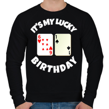 PRINTFASHION 61 POKER SZÜLINAP - Férfi pulóver - Fekete férfi pulóver, kardigán