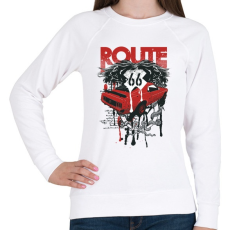 PRINTFASHION 66-os út - Női pulóver - Fehér