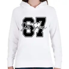 PRINTFASHION 67 fekete - Női kapucnis pulóver - Fehér