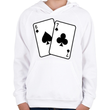 PRINTFASHION 67 kártya - Gyerek kapucnis pulóver - Fehér gyerek pulóver, kardigán