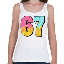 PRINTFASHION 67 meme - Női atléta - Fehér női trikó