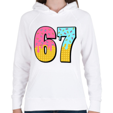 PRINTFASHION 67 meme - Női kapucnis pulóver - Fehér