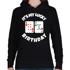 PRINTFASHION 67 POKER SZÜLINAP - Női kapucnis pulóver - Fekete női pulóver, kardigán