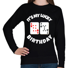 PRINTFASHION 67 POKER SZÜLINAP - Női pulóver - Fekete