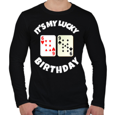 PRINTFASHION 69 POKER SZÜLINAP - Férfi hosszú ujjú póló - Fekete férfi póló