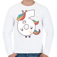 PRINTFASHION 6 éves unikornis - Férfi pulóver - Fehér férfi pulóver, kardigán