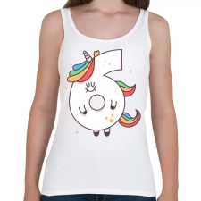 PRINTFASHION 6 éves unikornis - Női atléta - Fehér női trikó
