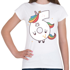 PRINTFASHION 6 éves unikornis - Női póló - Fehér női póló