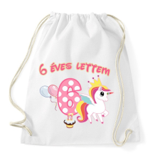 PRINTFASHION 6 éves unikornis - Sportzsák, Tornazsák - Fehér tornazsák