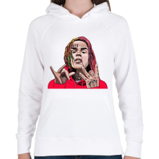 PRINTFASHION 6ix9ine Tekashi - Női kapucnis pulóver - Fehér