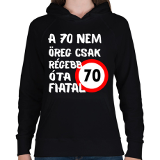 PRINTFASHION 70 éves Fehér. - Női kapucnis pulóver - Fekete