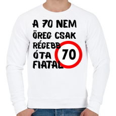 PRINTFASHION 70 éves Fekete, - Férfi pulóver - Fehér