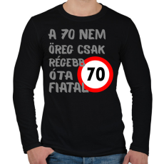 PRINTFASHION 70 éves Szürke. - Férfi hosszú ujjú póló - Fekete