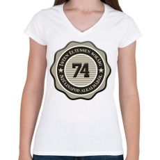 PRINTFASHION 74 - Női V-nyakú póló - Fehér