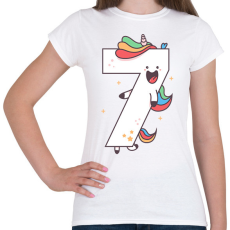 PRINTFASHION 7 éves unikornis - Női póló - Fehér